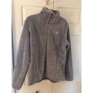 NorthFace Silver Fuzzy Jacket size women’s L